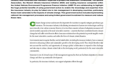 Joint Statement of The Geneva Association, UNEP-FI, MCII and ClimateWise: 