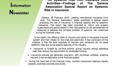 No Systemic Risk from Insurance Core Activities—Findings of The Geneva Association Special Report on Systemic Risk in Insurance