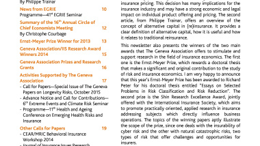 Insurance Economics Newsletter No.70