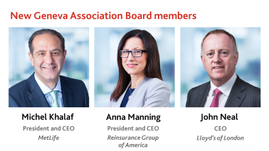 Geneva Association Board of Directors welcomes CEOs of MetLife, Reinsurance Group of America and Lloyd’s of London