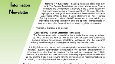 Insurance Industry Reaction to International Association of Insurance Supervisors (IAIS) Position Statement on Key Financial Stability Issues