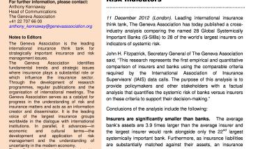 Cross Industry Analysis: 28 G-SIBs vs. 28 Insurers Comparison of Systemic Risk Indicators