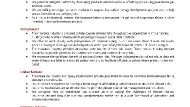 The Climate Risk Statement of The Geneva Association