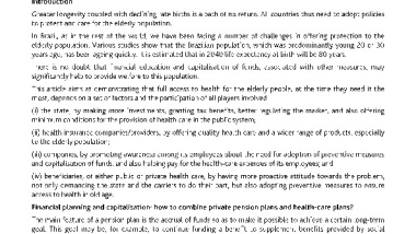 Private Pension Plans in Brazil as an Alternative for Funding of Medical Expenses
