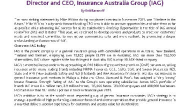Geneva Association Interview with Mike Wilkins, Managing Director and CEO, Insurance Australia Group (IAG)