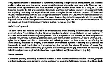 Insurability of Cyber Risk