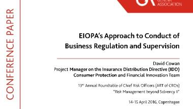 EIOPA’s Approach to Conduct of Business Regulation and Supervision
