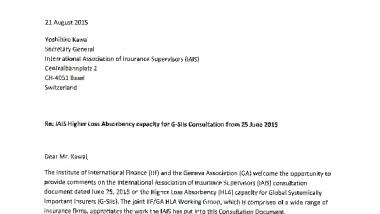 Joint GA/IIF Joint Response to IAIS consultation on Higher Loss Absorbency capacity for G-SIIs consultation, 25 June 2015