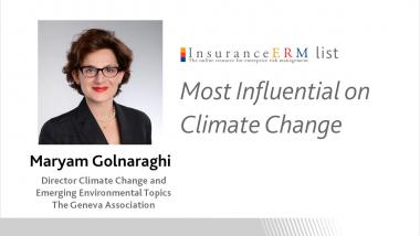 Maryam Golnaraghi on InsuranceERM's 'Most Influential on Climate Change' list