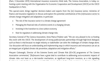 Geneva Association and OECD Hold Joint Meeting on Climate Change Mitigation and Adaptation