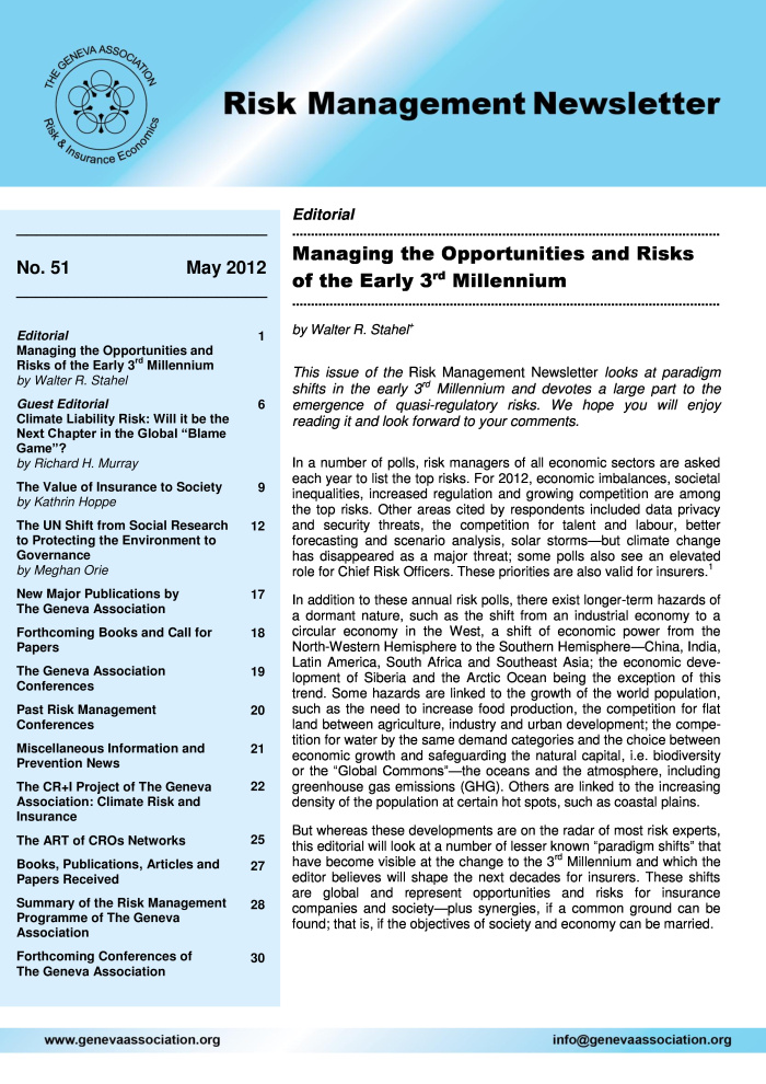 Risk Management Newsletter No.51 | The Geneva Association