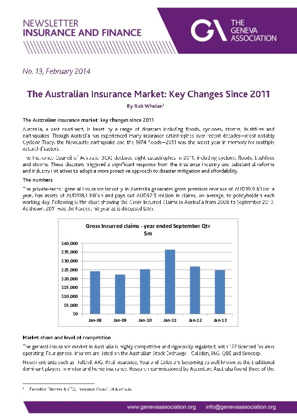 The Australian Insurance Market Key Changes